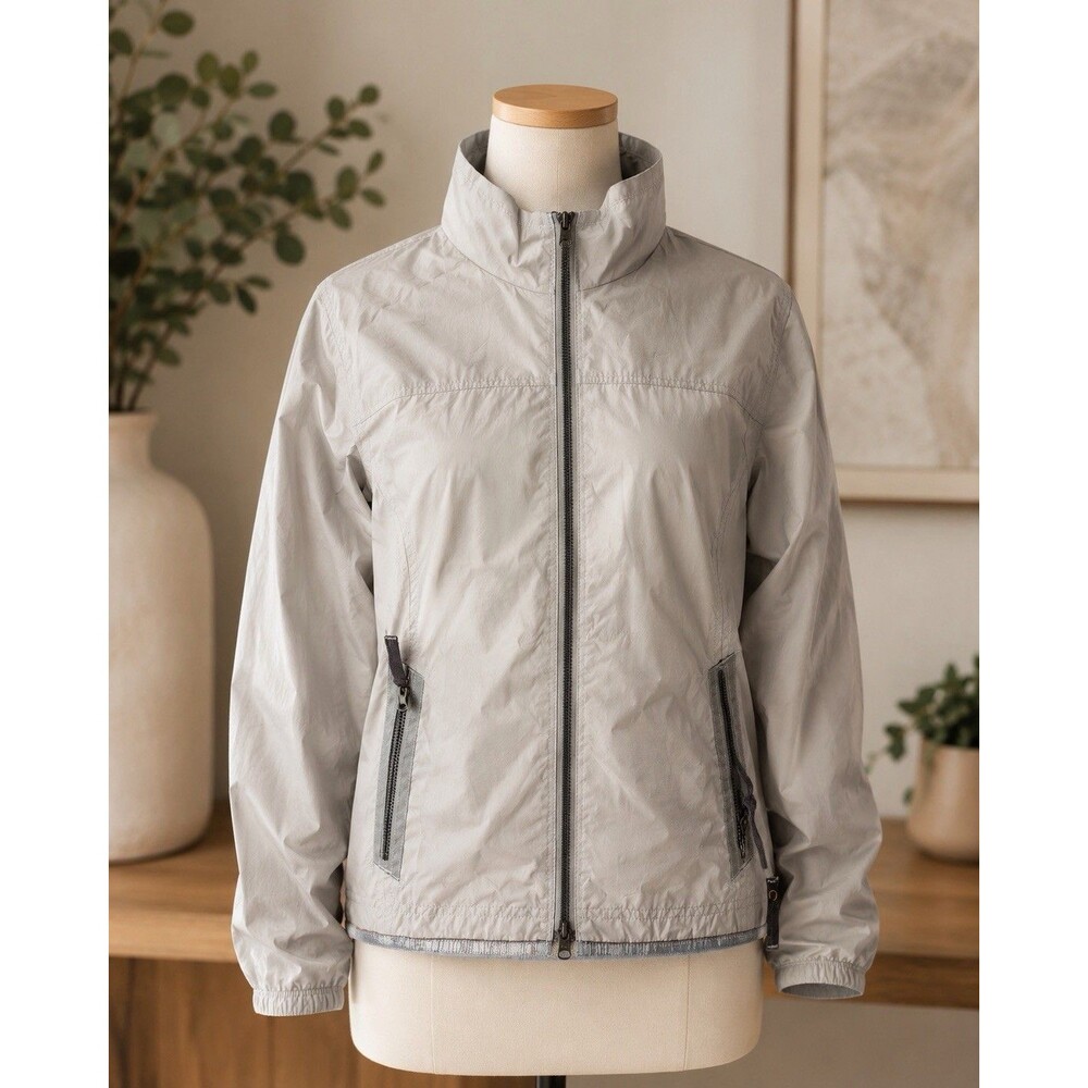 Timberland Mount Washington Women's Gray Windbreaker Full Zip Zip Pockets M